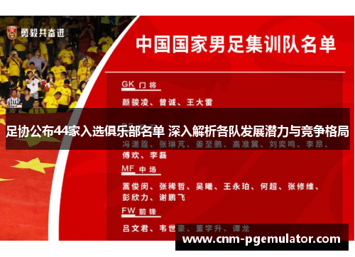 足协公布44家入选俱乐部名单 深入解析各队发展潜力与竞争格局