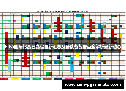 FIFA国际比赛日赛程更新汇总及各队备战看点全解析最新动态